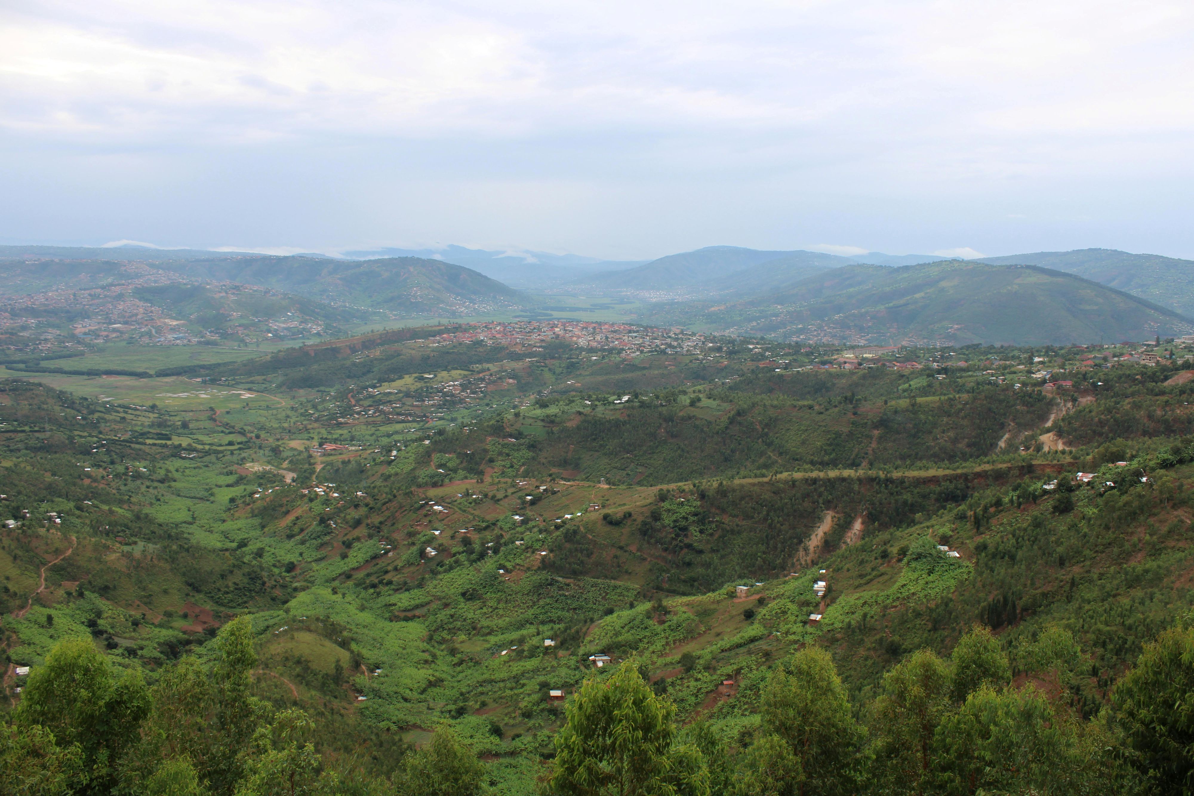 Aerial view of Kigali hills