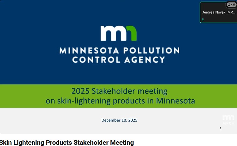 Minnesota Pollution Control Agency - Skin lightening products stakeholder meeting video recording