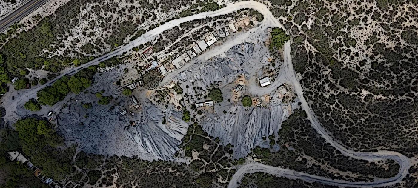 Camargo mine. Mexico, cartoonised