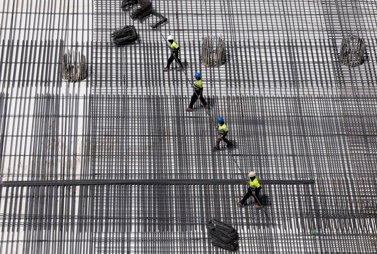 People working on a rooftop