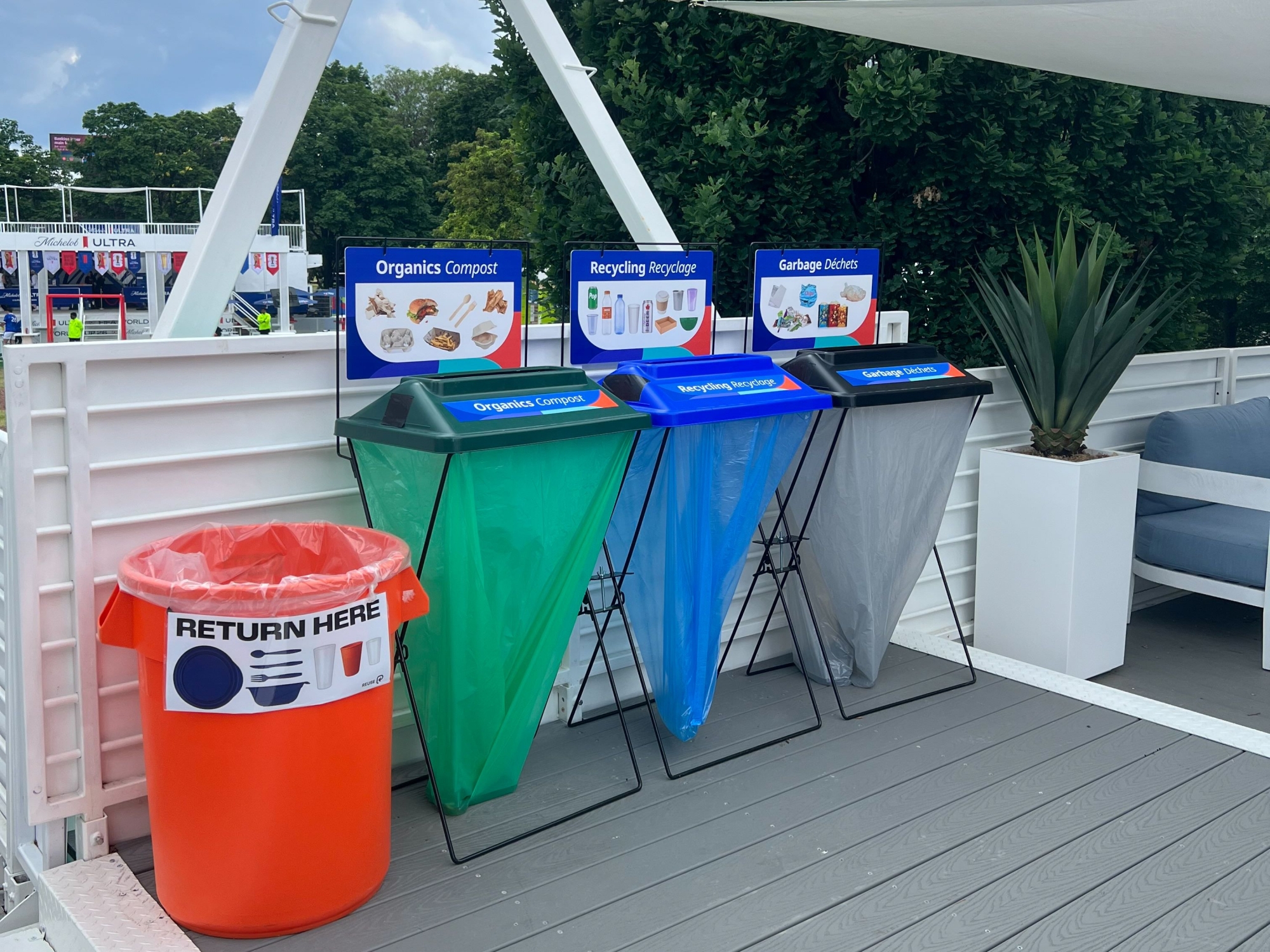 Recycling bins at a FIFA Fan Festival Area in Toronto  