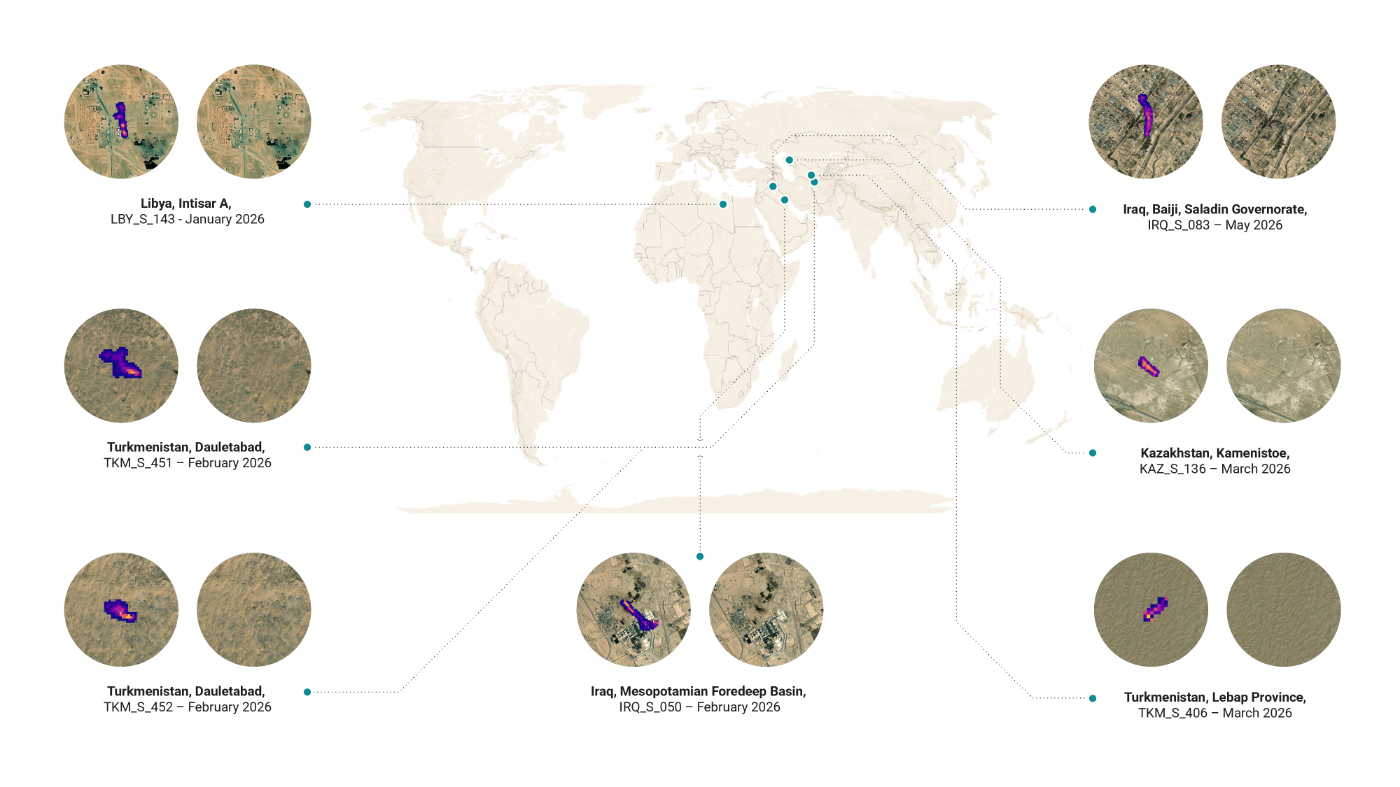 UNEP Methane Alert and Response System (MARS) mitigation cases map