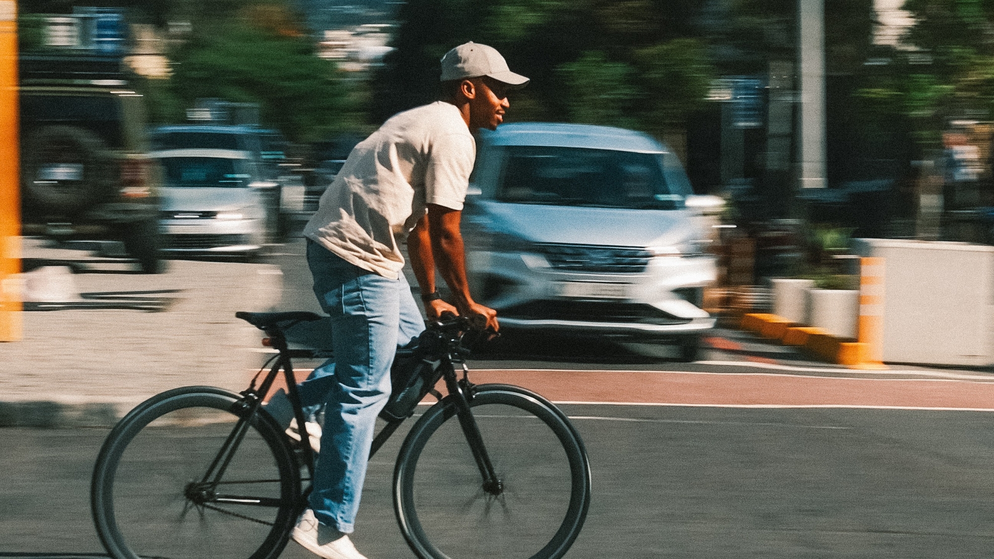A man on a bike