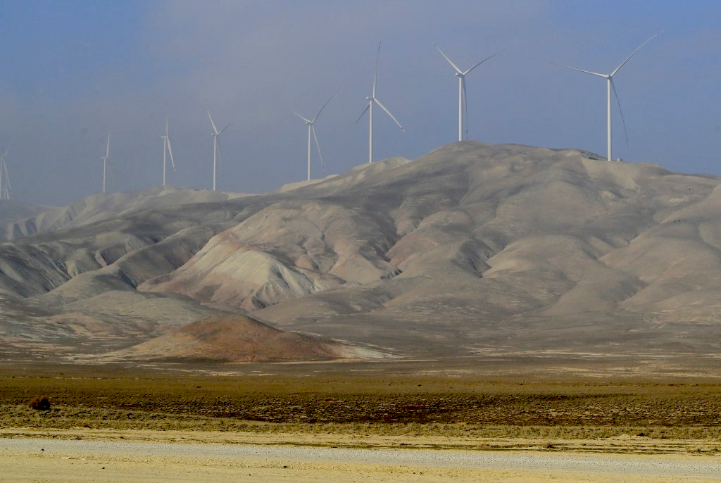 Windmills on the top of a hill
