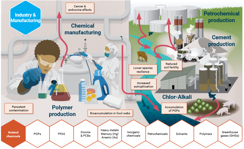 Impact of industry and manufacturing sector on biodiversity