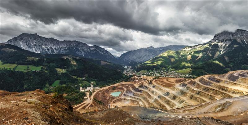 Mining site in mountains
