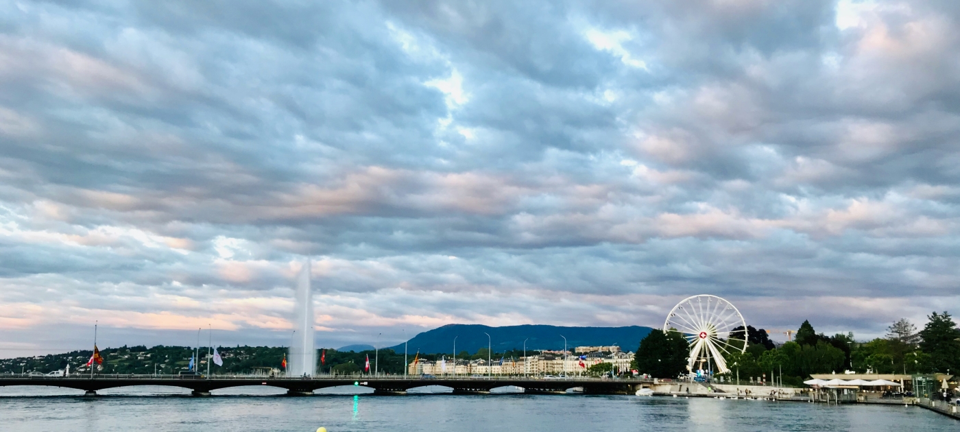 Geneva bridge over the water