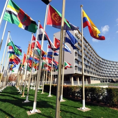 Flags raised at the UNESCO headquarters