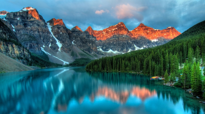Mountain and lake photo