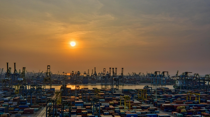 Seaport during Golden Hour
