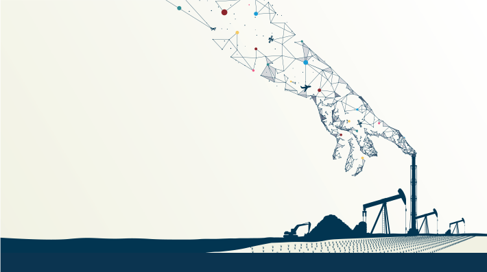 An illustration showing real-time methane accountability within the oil and gas industry