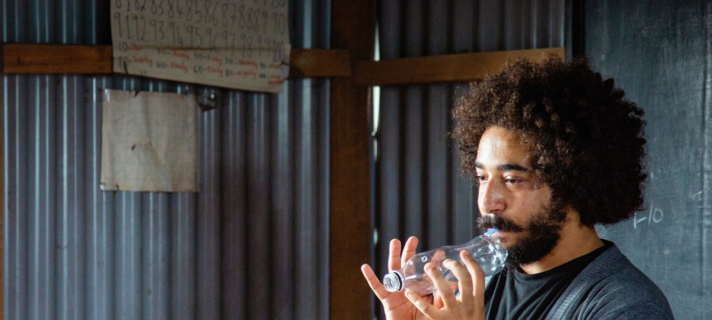 Stuck inside? Here are ideas to bring nature in Shady Rabab with a flute made from an old plastic bottle. Photo by UNEP