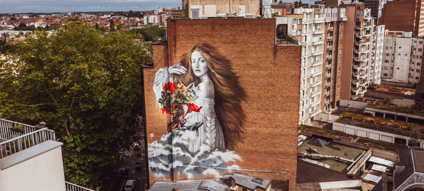 Mural of Mother Nature: an SOS for the planet Credit: Quentin Durand