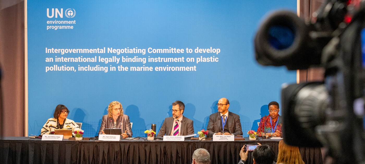Executive Director statement at INC-4 opening press conference Photo by UNEP