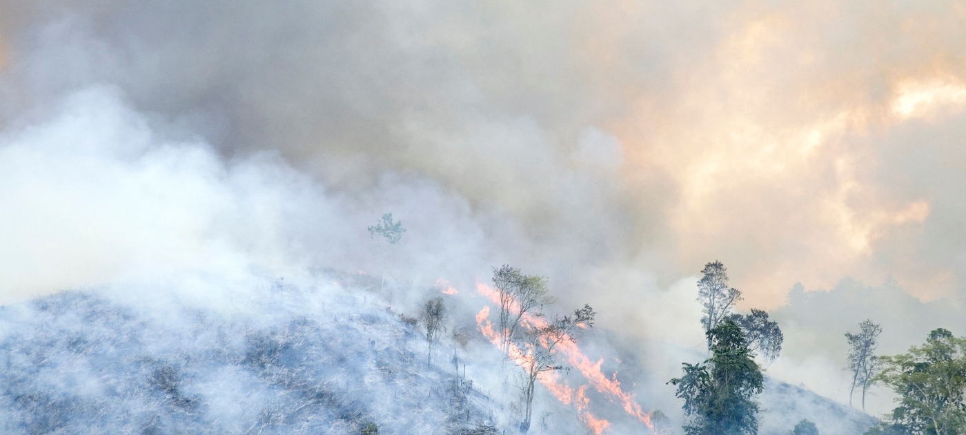 As fires blaze, Laotian officials look to gauge their impact on climate change Credit: AFP