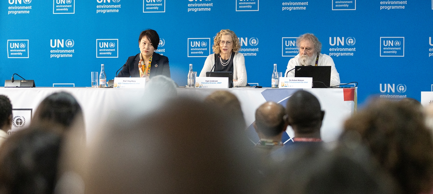 UNEP Executive Director statement at GEO-7 press launch Photo by UNEP