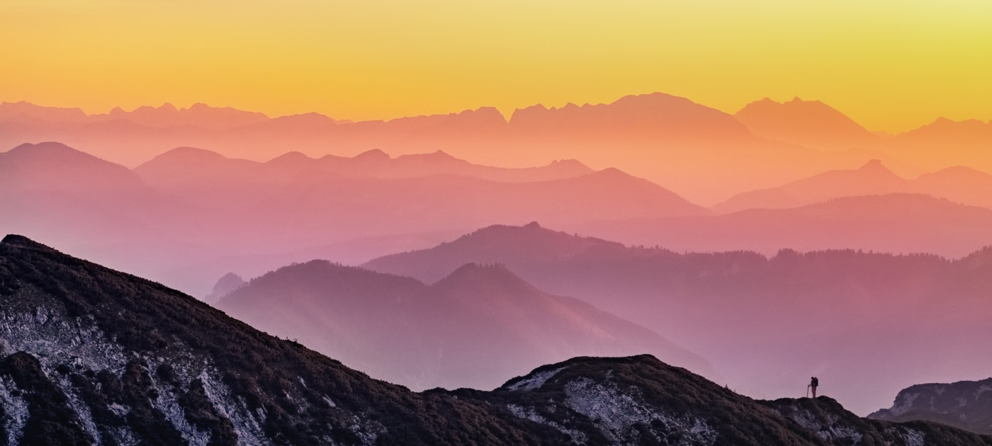 Pink toned mountains