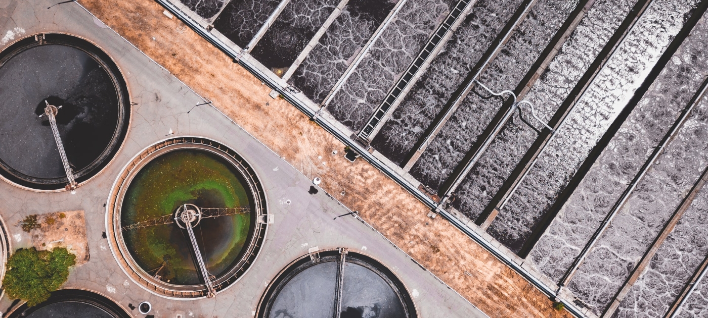 Top view of concrete structures