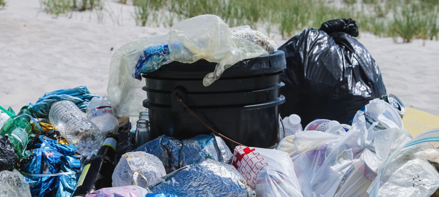 Close-up of a trash lot