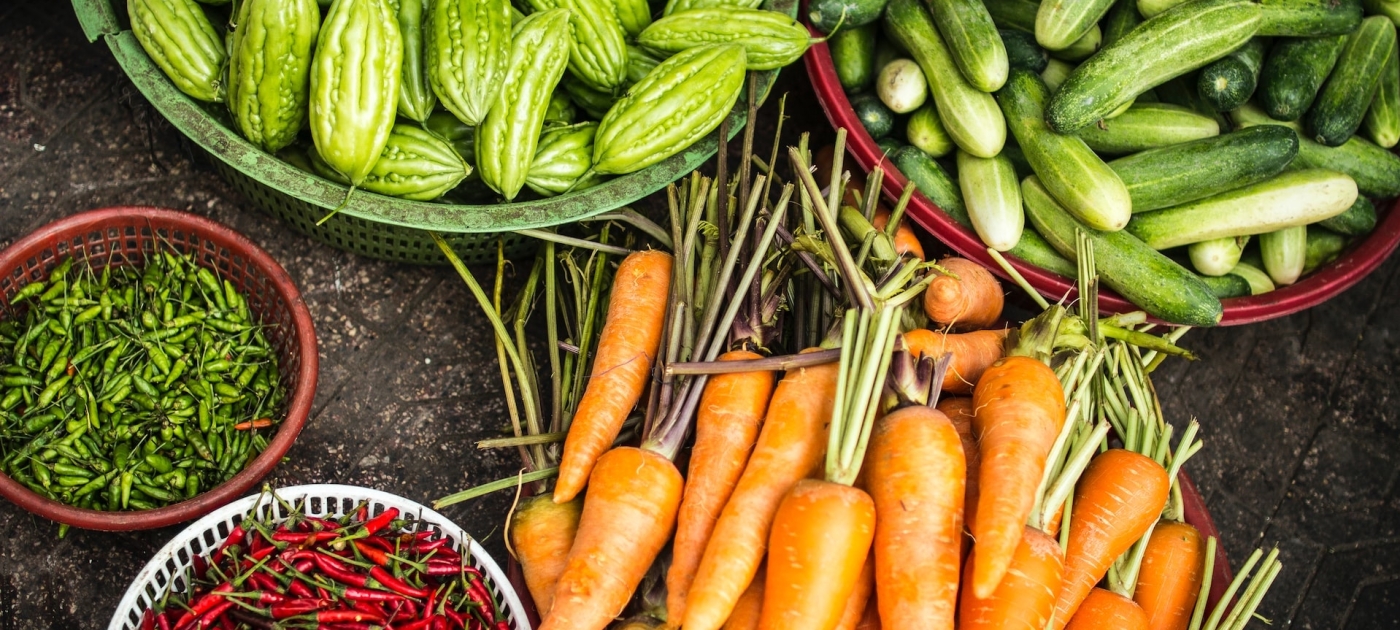 Baskets of fresh produce 