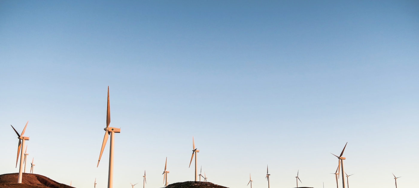 White wind turbines 