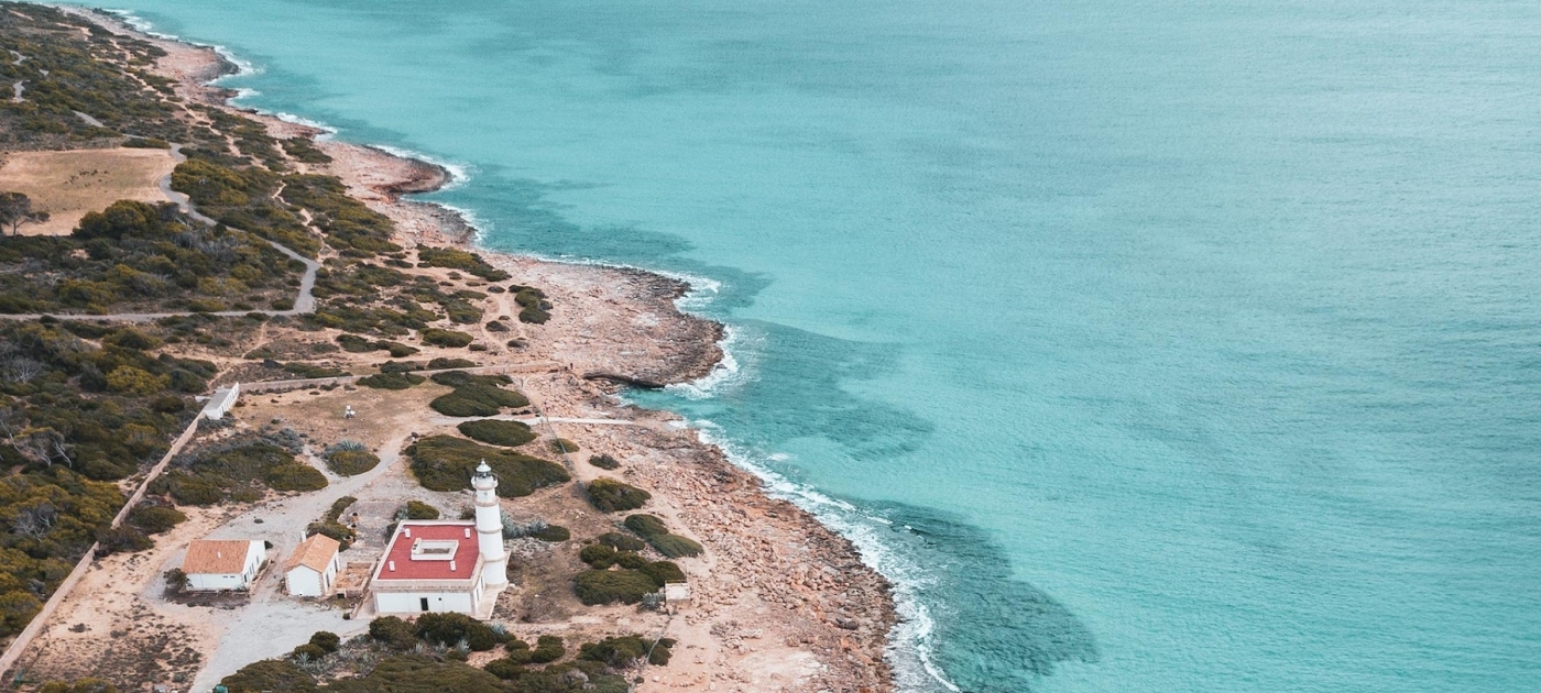 Lighthouse near the sea.