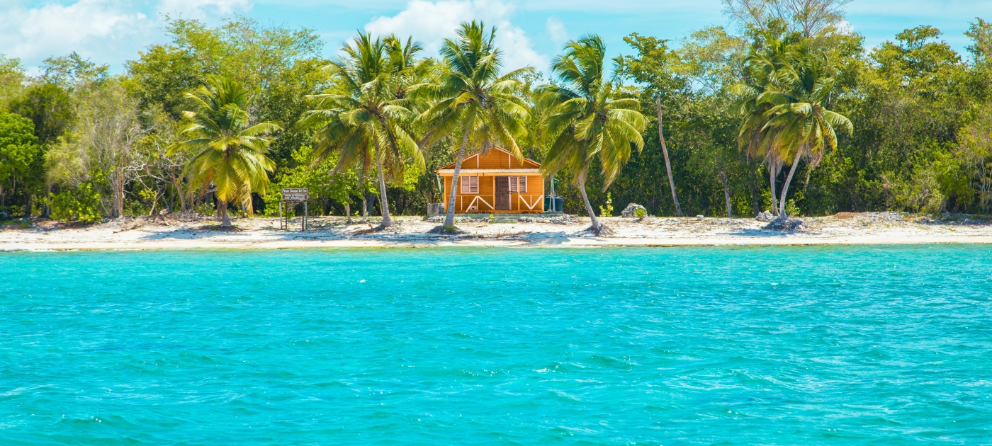 Image -of-wooden-cabin-on-beach-near-coconut-trees