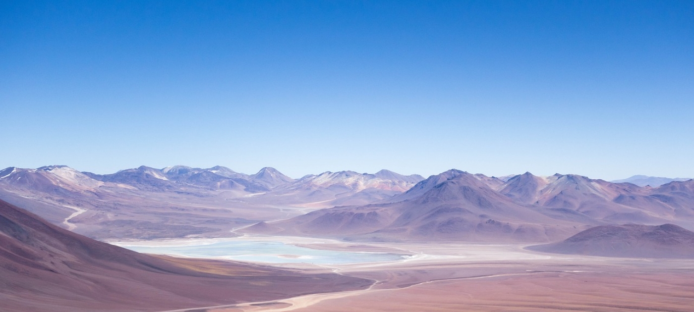 Desert landscape with mountains in the background