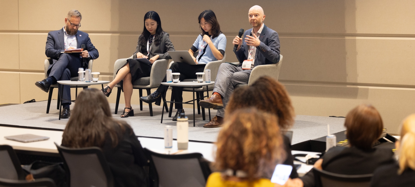 People sitting at a panel