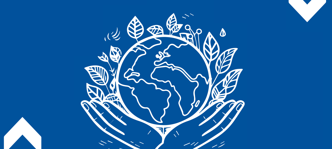Illustration of hands holding the globe