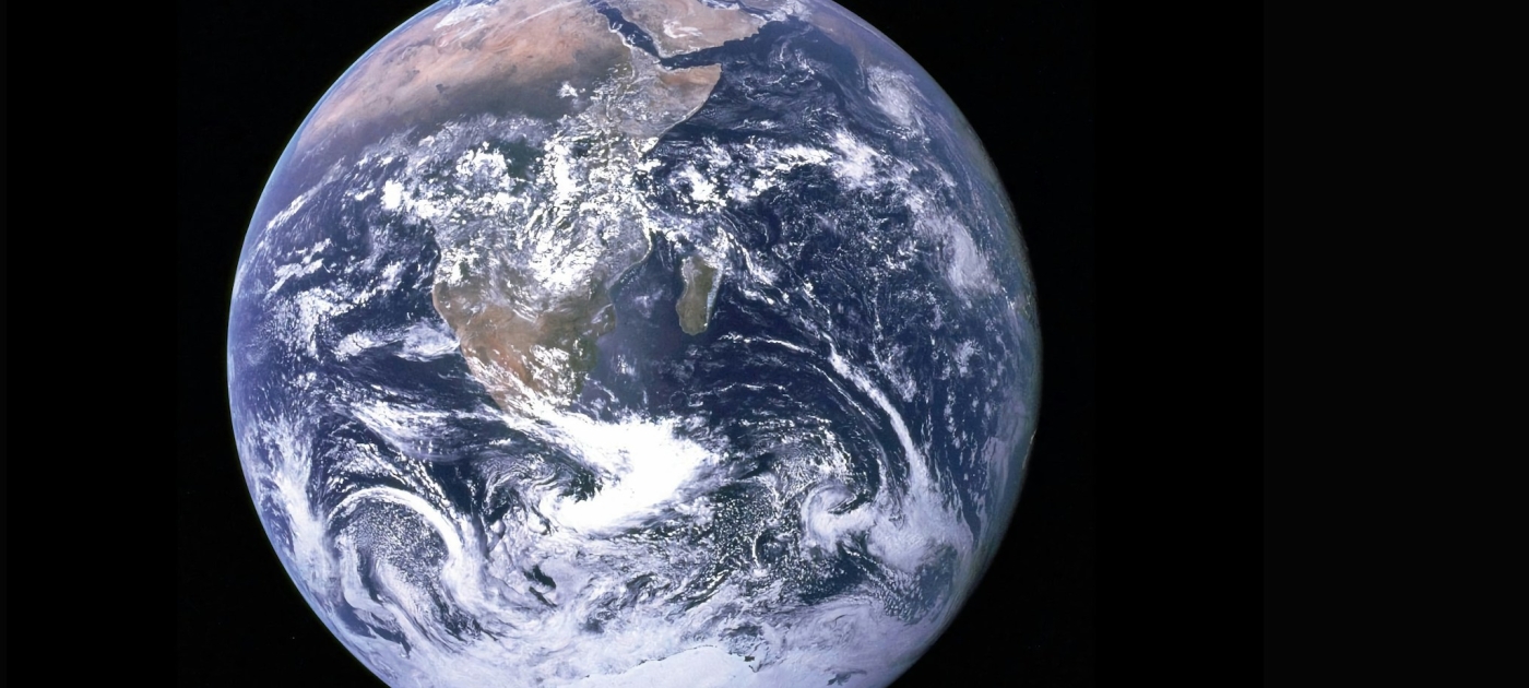 Earth with clouds above the African continent