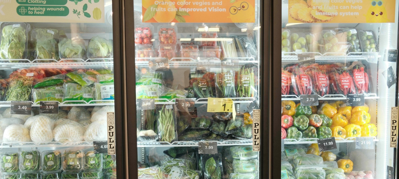 Fridge with fresh food 