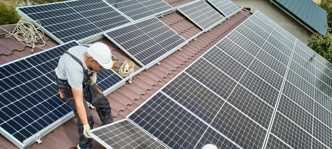Installing solar panels on the roof