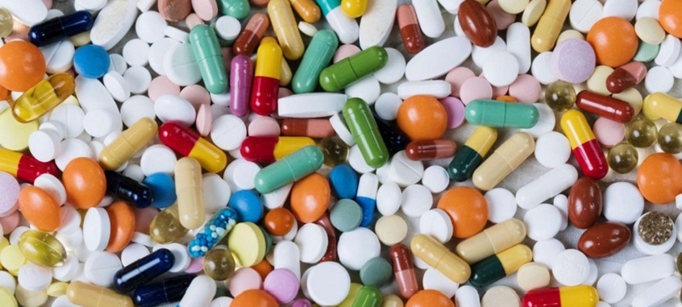 lots of mixed colorful pills