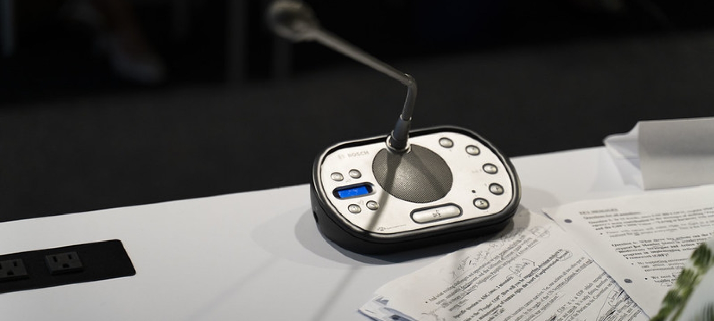 Microphone on a desk
