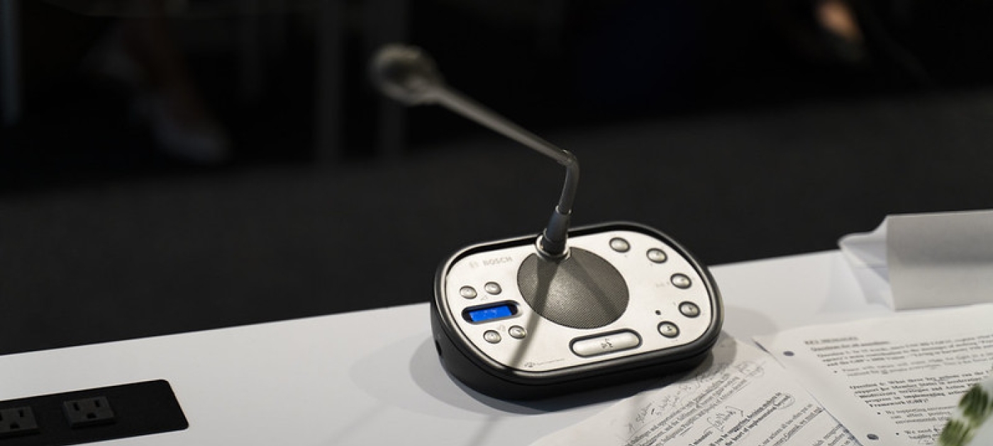 Microphone on table