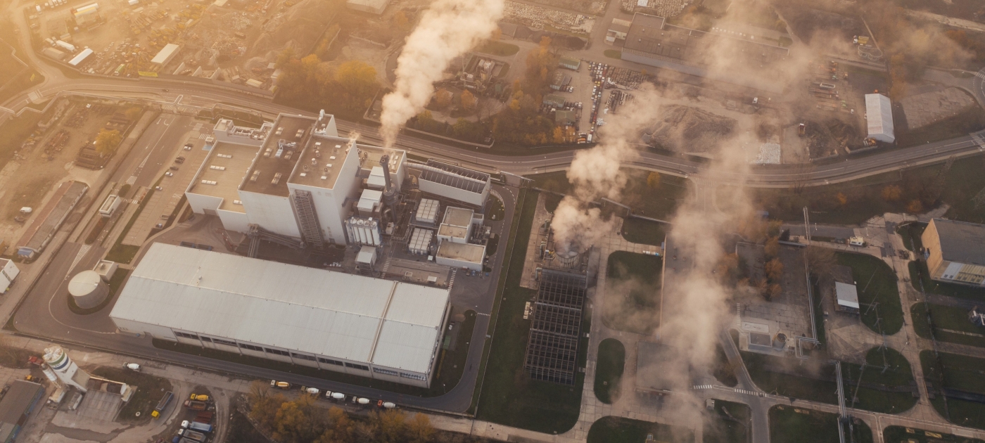 Factory producing smoke