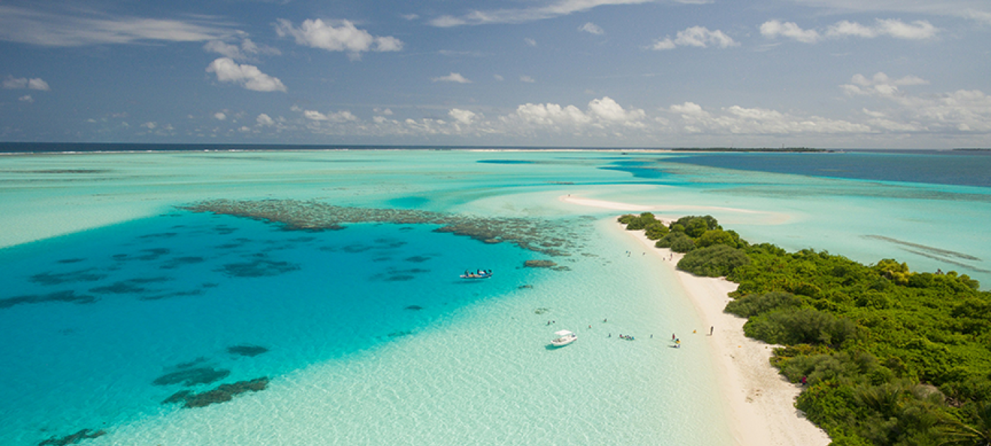 Bird view of a Caribbean beach