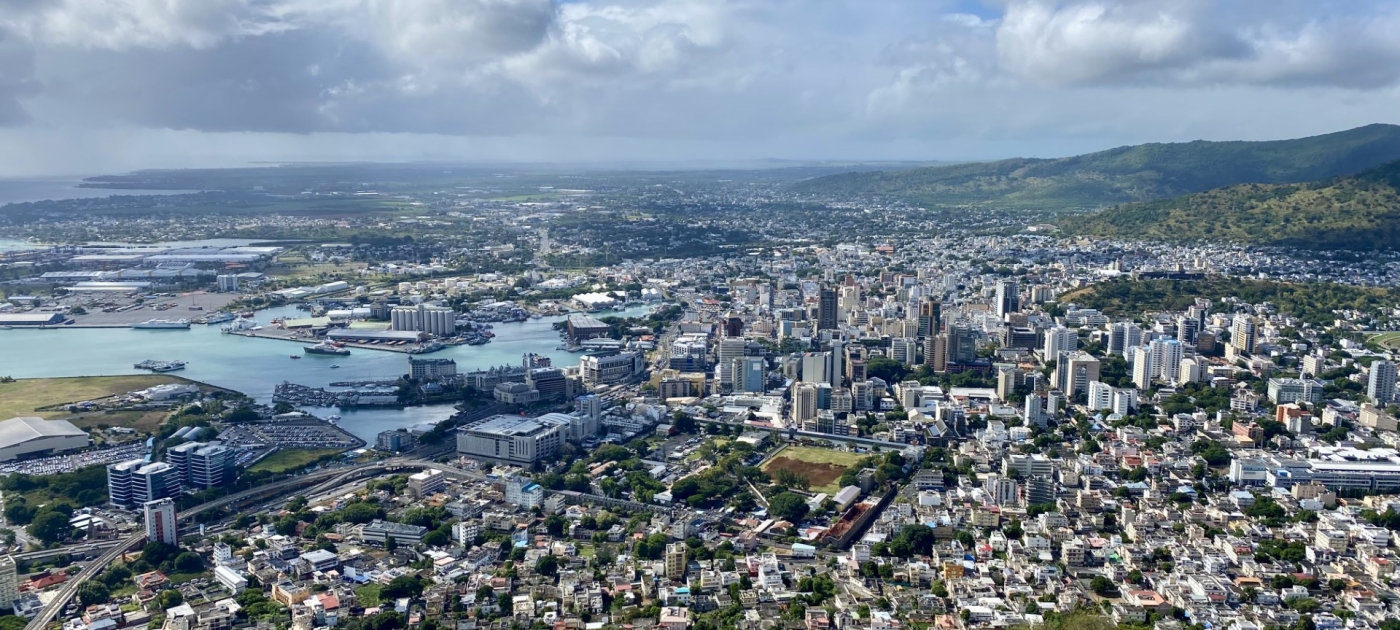 View of Port Louis from Signal Mountain in Mauritius