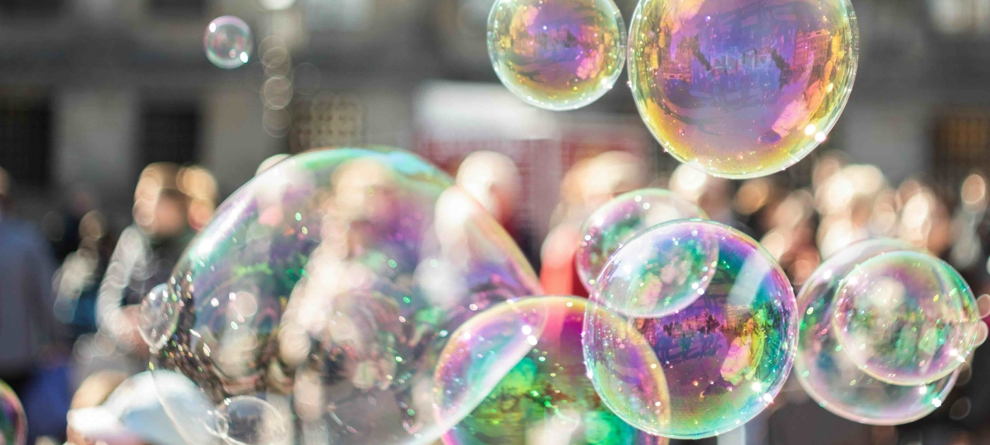 close up of bubbles