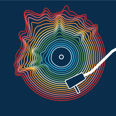 Illustration of a broken record