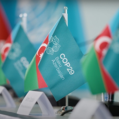 Flags on a desk