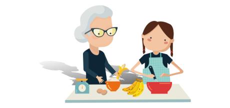 Grandma and girl