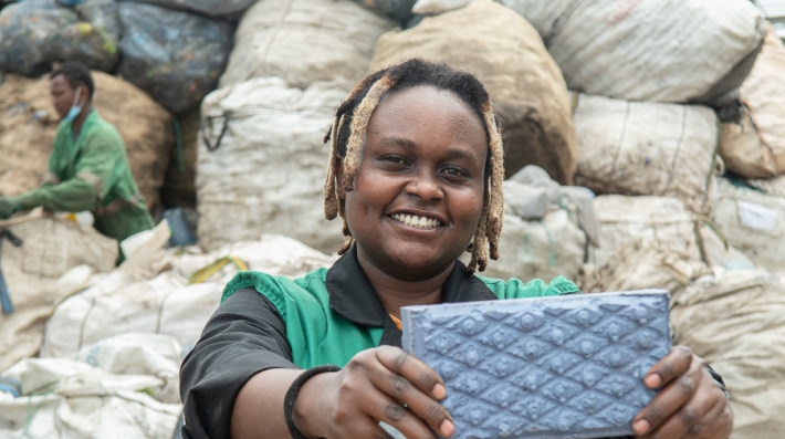 Nzambi Matee is a 2020 Young Champion of the Earth winner with one of her pavers