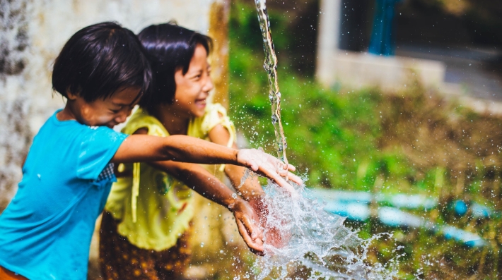Children at water source