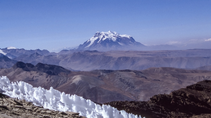 A glacier on a mountain top
