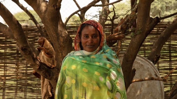 A woman standing