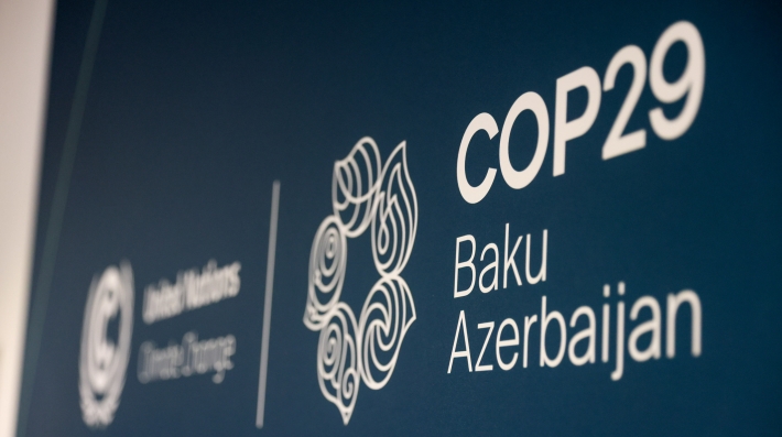 Image with text saying "COP29 Baku Azerbaijan"