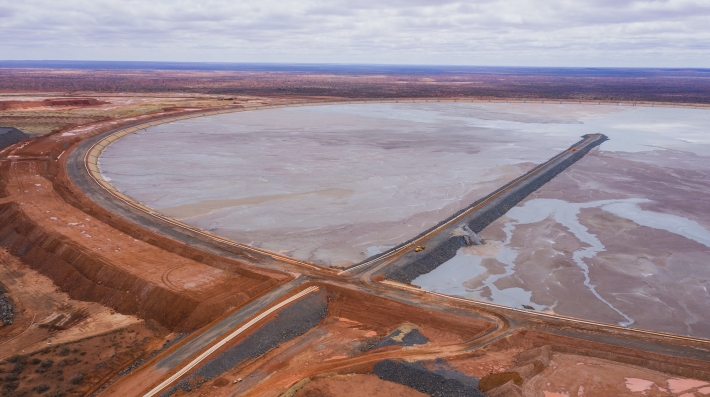 The newly constructed TSF at Gold Fields' Gruyere mine in Western Australia