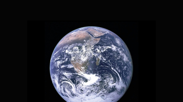 A shot of the Earth from outer space